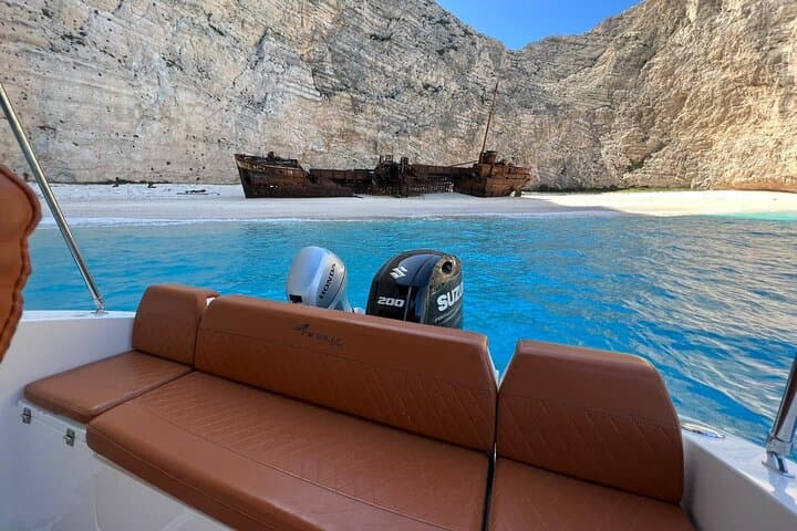 Private Speedboat Cruise to Navagio (Shipwreck Beach) & Blue Caves — Zakynthos photo 1