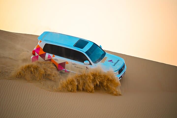 Abu Dhabi Evening Desert Safari: Private Dune Bashing, Camel Farm & BBQ