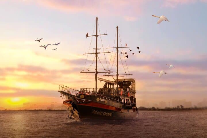 Black Pearl Pirate Boat Cruise on Dubai Creek Harbour — Pirate Show & Skyline Views
