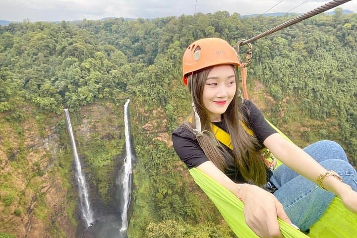 Pakse Zipline at Tad Fane Waterfall: Zipline & Sky Hammock Adventure