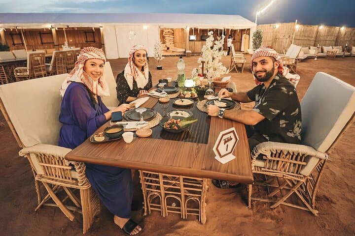 Overnight Desert Safari & Hot Air Balloon in Dubai: Camp, Dunes, Sunrise Views photo 4