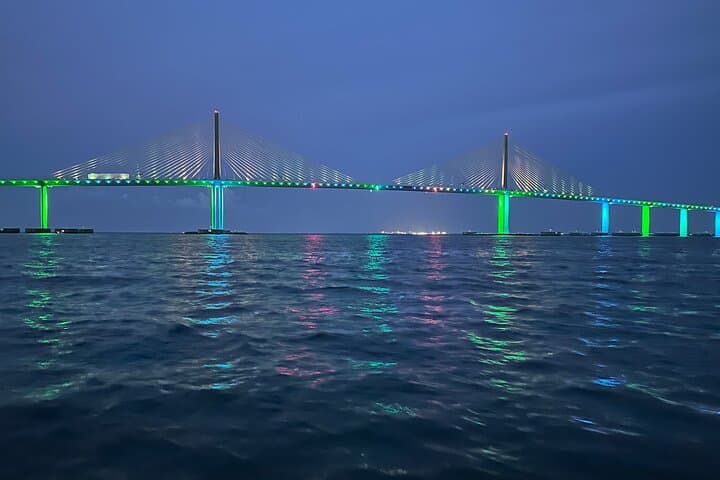 Private Sunset Cruise Under the Lights of the Sunshine Skyway Bridge photo 1