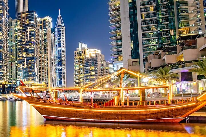 Evening Dhow Cruise Dinner in Dubai Marina: Skyline Lights & Live Entertainment photo 2