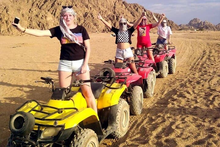 Private Marsa Alam Desert Quad Biking with Bedouin Village Visit
