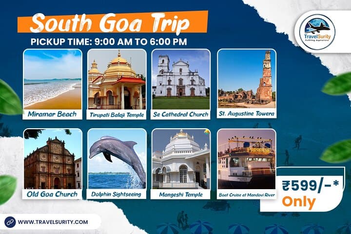 Full-Day South Goa Sightseeing: Old Goa, Temples & Mandovi River Cruise