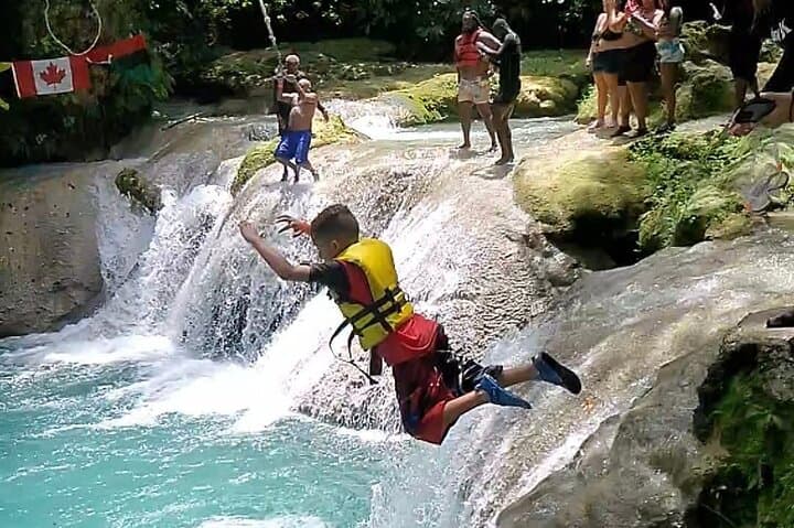 Dunns River Falls & Blue Hole Combo — Ocho Rios Waterfall Climb and Blue Hole Swim