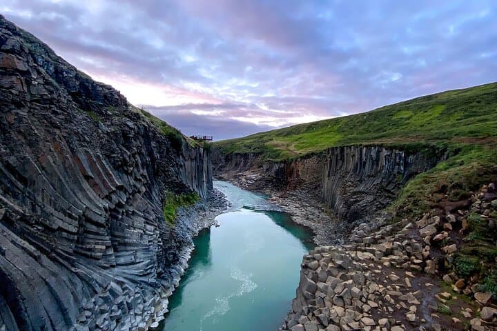 Stuðlagil Canyon and Vök Baths Day Tour: Basalt Columns, Turquoise River & Geothermal Soaks