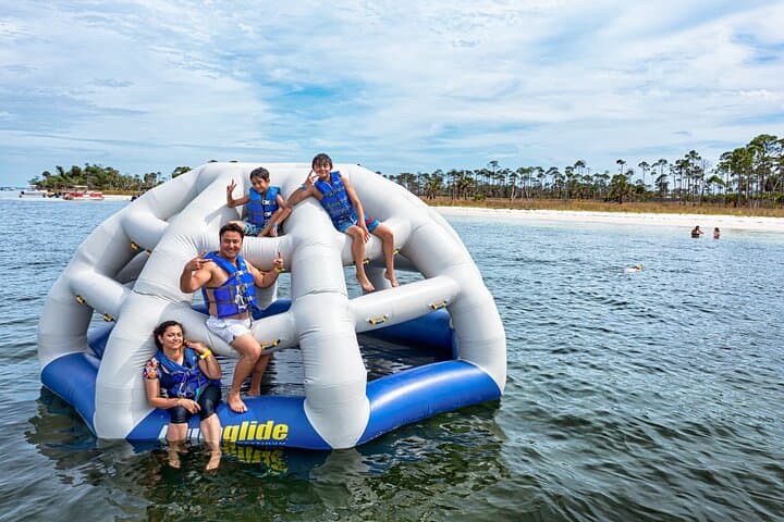 Catamaran to Shell Island: Inflatable Water Park, Snorkel & Dolphin Cruise in Panama City Beach photo 3