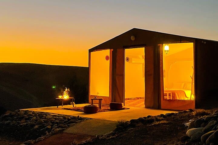 Overnight in the Agafay Desert: Deluxe Tent, Live Show & Pool Near Marrakech