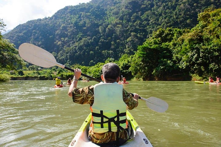 Vang Vieng Full-Day: Kayaking, Cave Tubing & Zipline Adventure
