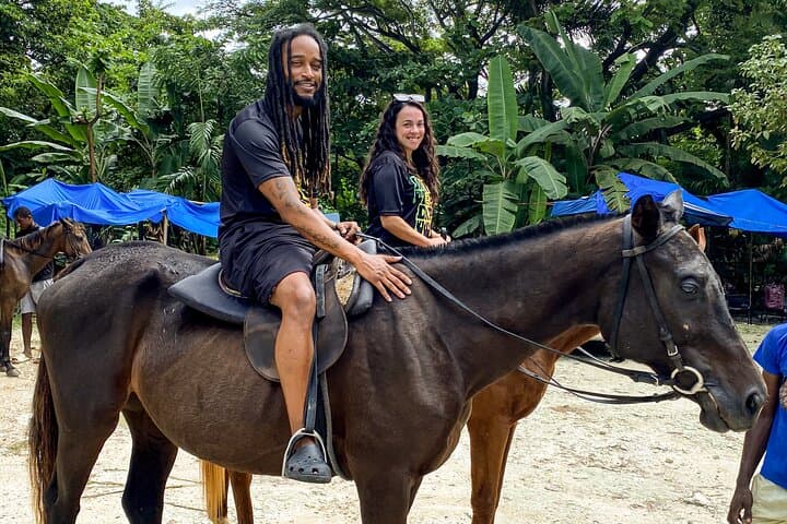 White River Bamboo Rafting and Ocean Horseback Ride from Montego Bay