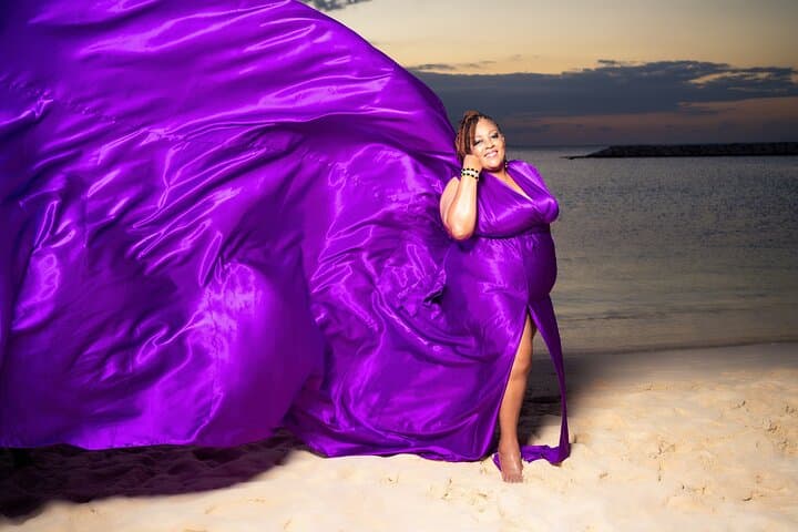 Flying Dress Photoshoot Montego Bay Beach — Jamaica Portrait Session photo 3