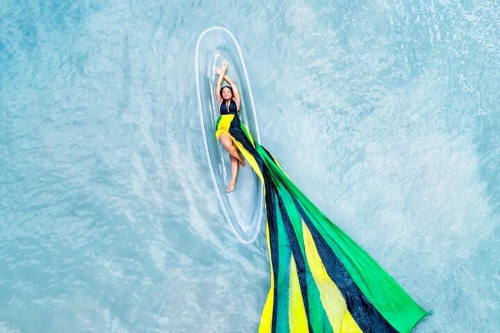 Montego Bay Flying Dress Clear Kayak Drone Photo Shoot