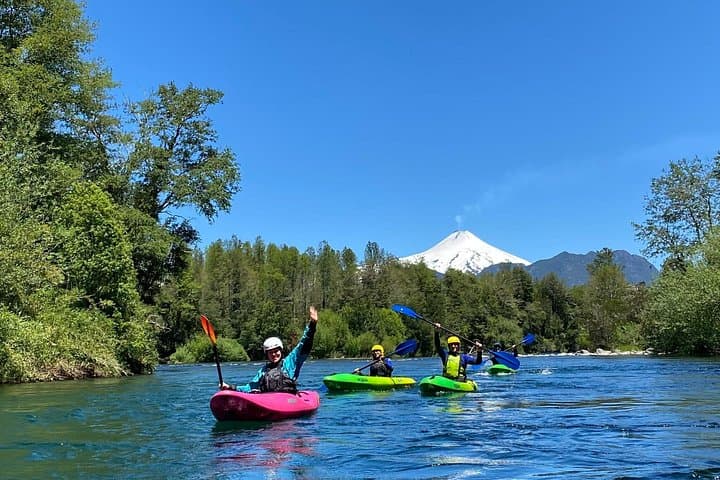 Pucón Guided Kayak Adventure on the Liucura River: Rapids, Waterfalls & Villarrica Views