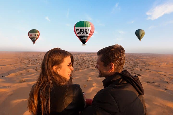 Sunrise Hot Air Balloon and Drone Show over the Dubai Desert photo 2