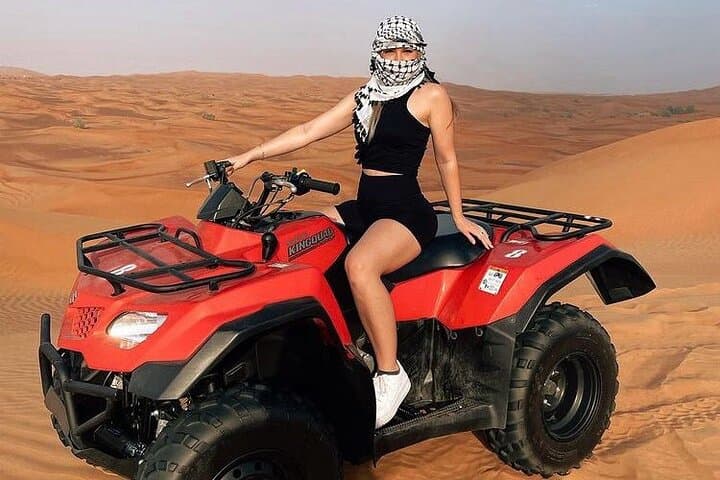 Dubai Desert Quad Bike Adventure: Guided ATV Ride & Camel Farm Visit
