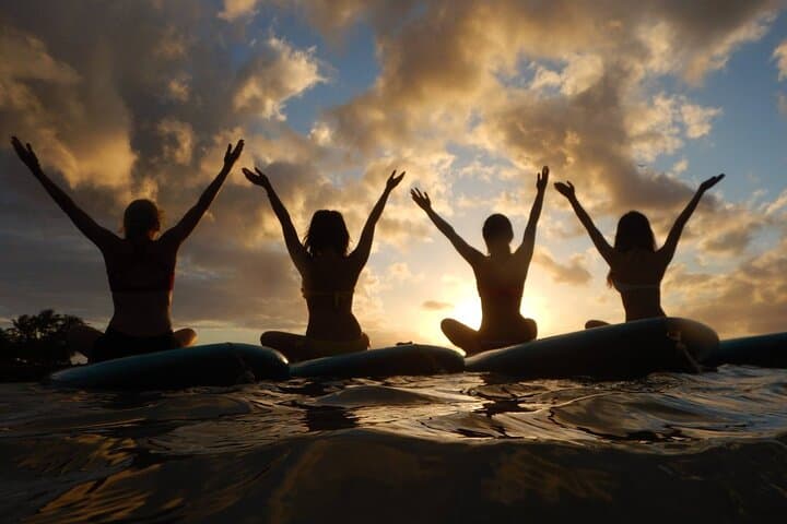 Sunset SUP Yoga at Magic Island: Paddleboard Flow in Oahu's Golden Hour photo 4