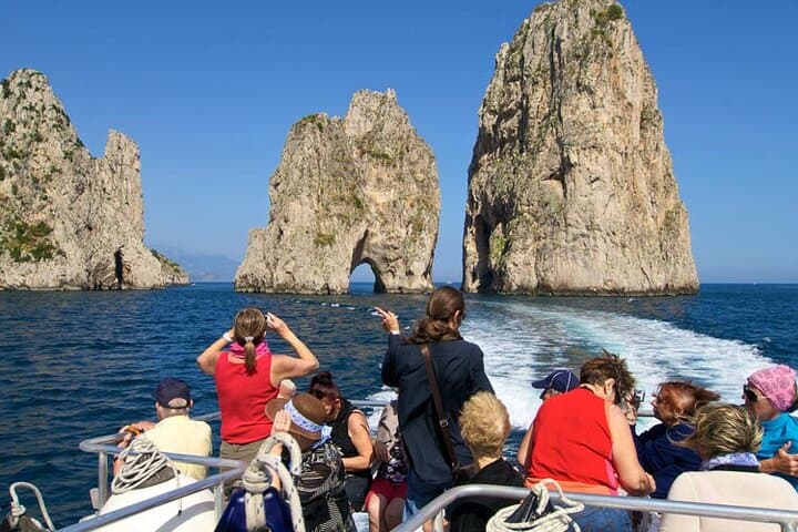 Capri Day Trip from Pompeii by Small Ferry: Faraglioni, Grottos & Free Time