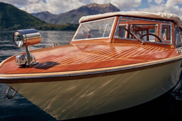 Sunset Venetian Taxi on Lake Como: Shared Boat Tour with Aperitif from Varenna