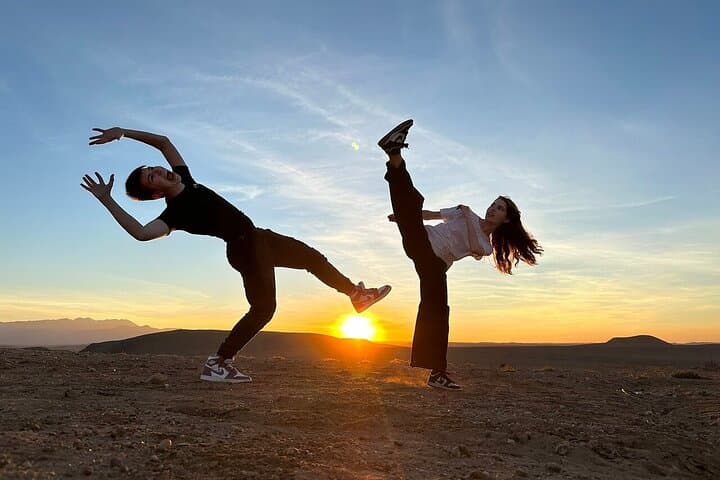 Agafay Desert Sunset Dinner, Live Music & Fire Show (Optional Camel Ride)
