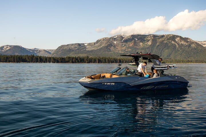 Experience Lake Tahoe Like Never Before: Private Wakesurf and Wakeboard Boat Charter photo 2