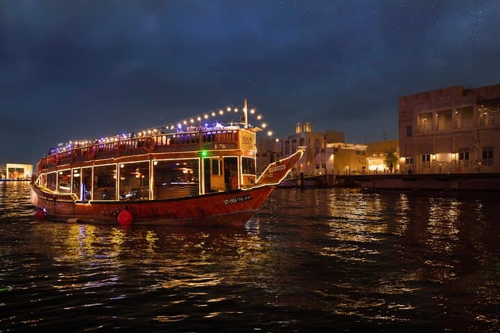 Dubai Creek Royal Dinner Dhow Cruise: Evening Buffet Aboard a Traditional Dhow