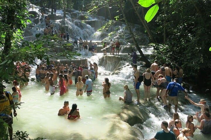 Blue Hole & Dunn's River Falls Combo: Cliff Jumps, Rope Swings and Waterfall Climbs Near Ocho Rios