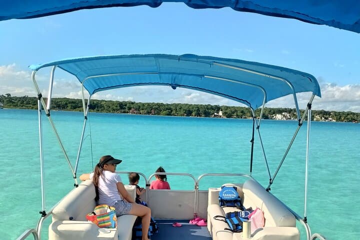Pontoon Tour of Bacalar Lagoon: Swim Cenotes & See Stromatolites