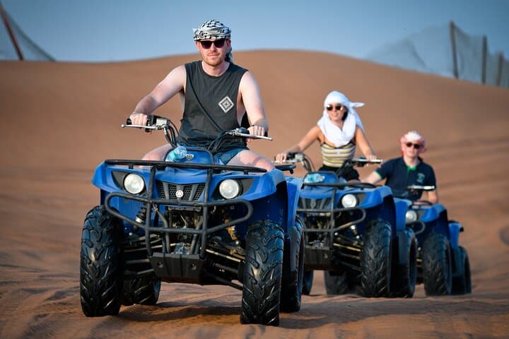 Morning Lahbab Desert Safari: Quad Biking, Sandboarding & Camel Ride in Dubai