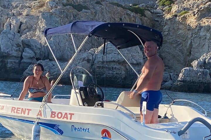 Rent a Boat Without a License in Rhodes — Explore Anthony Quinn, Ladiko & Traganou photo 6