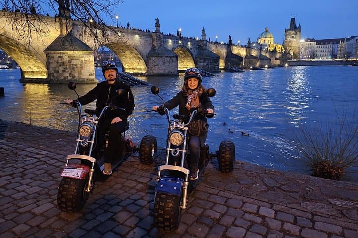 Prague Electric Trike Night Tour: Guided Sunset-to-Starlight City Ride photo 1