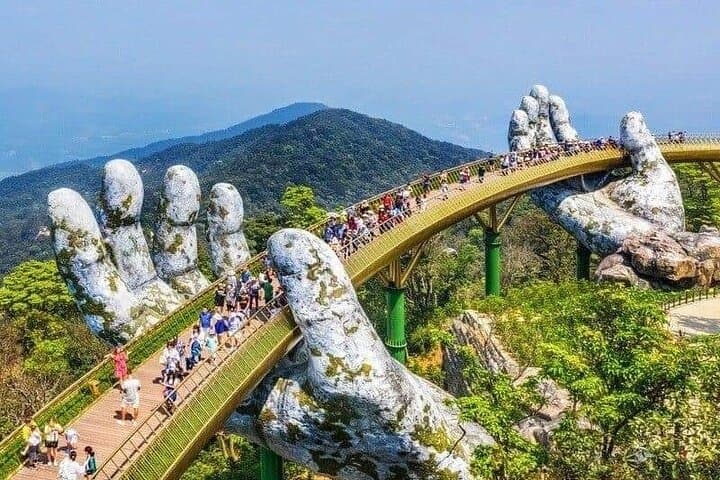 Golden Bridge, Marble Mountain & Da Nang Day Tour from Hue