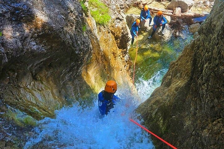 Extreme Canyoning in Predelica Canyon near Bovec, Slovenia — Jumps, Rappels & 30m Waterfall photo 2