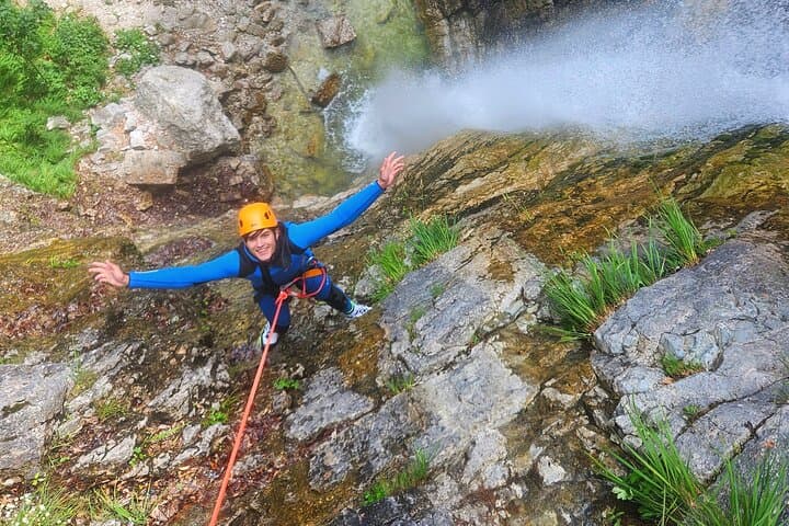 Extreme Canyoning in Predelica Canyon near Bovec, Slovenia — Jumps, Rappels & 30m Waterfall photo 3