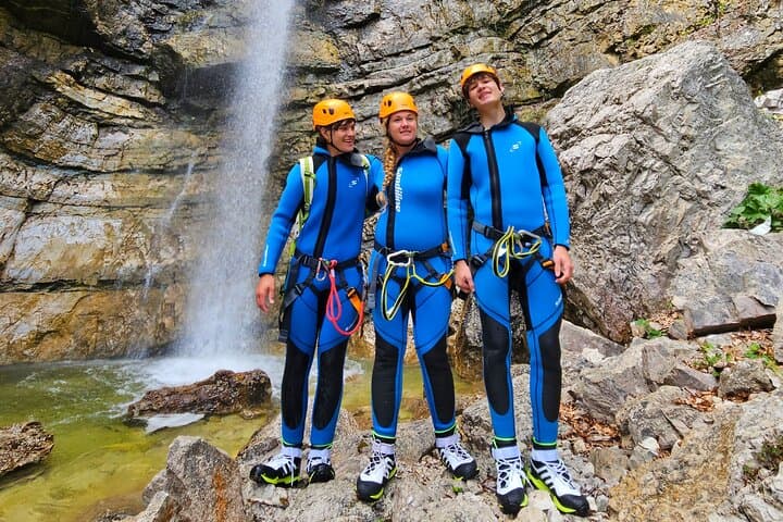 Extreme Canyoning in Predelica Canyon near Bovec, Slovenia — Jumps, Rappels & 30m Waterfall photo 4