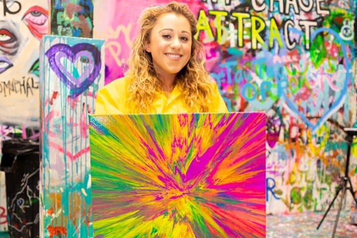 Paintball Canvas Spin Art Workshop in New York City — Private Shooting & Spinning Class photo 4