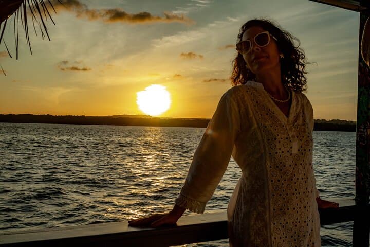 Sunset at Praia do Jacaré: Bolero, Boardwalk & Catamaran Views photo 3