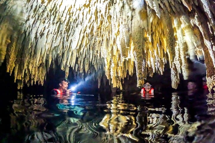 Cenote Cavern Tour & Akumal Turtle Snorkel — Half-Day from Tulum