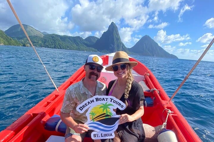 Full-Day Private Boat Charter to Soufrière, St. Lucia — Snorkel, Pitons & Sulphur Springs