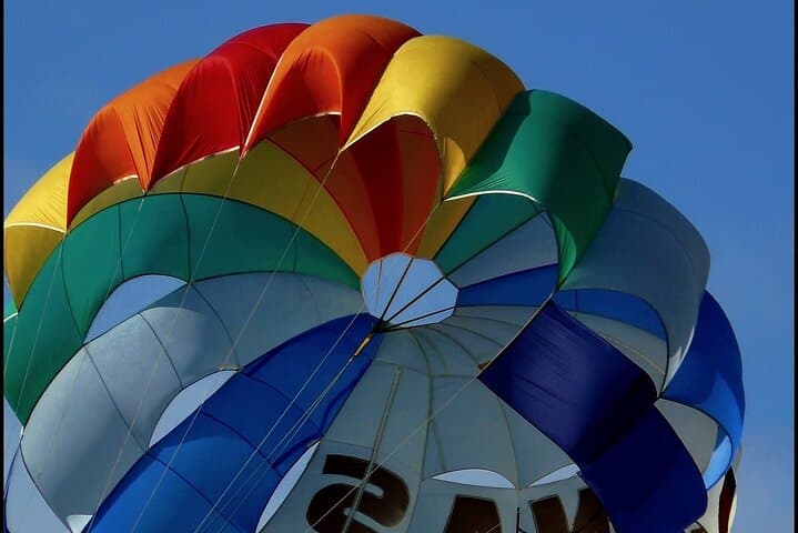 Parasailing Over Santorini’s Black Beach: 10-Min Flight Above Perivolos photo 2