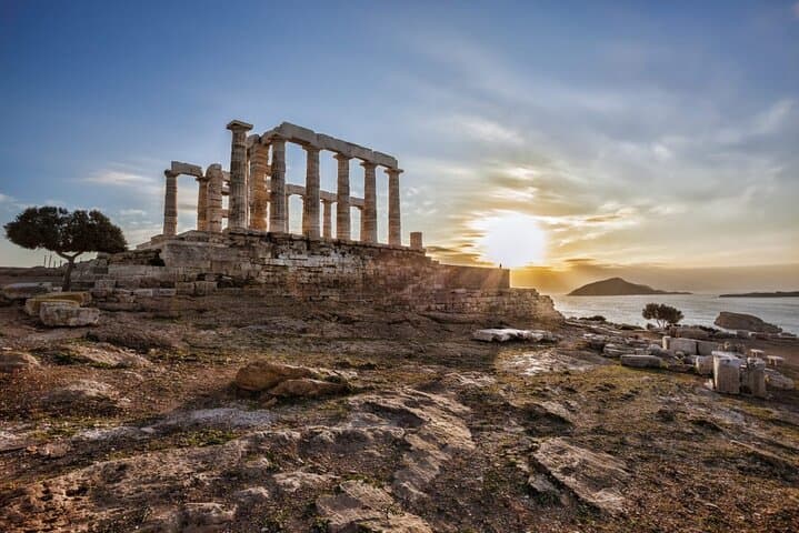 Cape Sounion Sunset Drive: Tesla Tour to the Temple of Poseidon