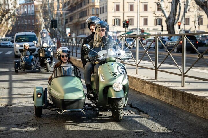 Rome Vespa Sidecar Tour Day & Night — Colosseum to Janiculum with Pickup