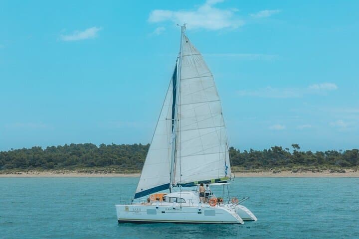 Private Full-Day Catamaran Cruise Along Corfu's Northeastern Coast