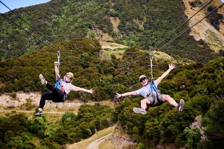 Thrill Above Kaikoura: Half Day Zipline Adventure Over Native Forests and Farmland