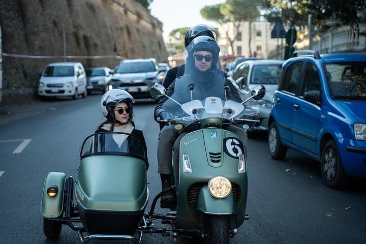 Rome Vespa Sidecar Tour: 2-Hour Private City Drive With Prosecco & Hotel Pickup photo 1