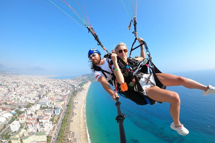 Tandem Paragliding Over Alanya — Ulusky Flights Above Cleopatra Beach