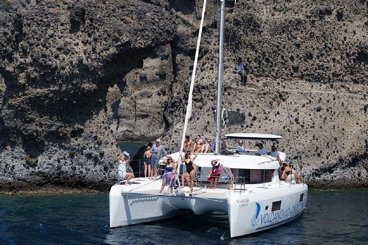 Luxury Santorini Caldera Cruise: BBQ, Hot Springs & Snorkeling