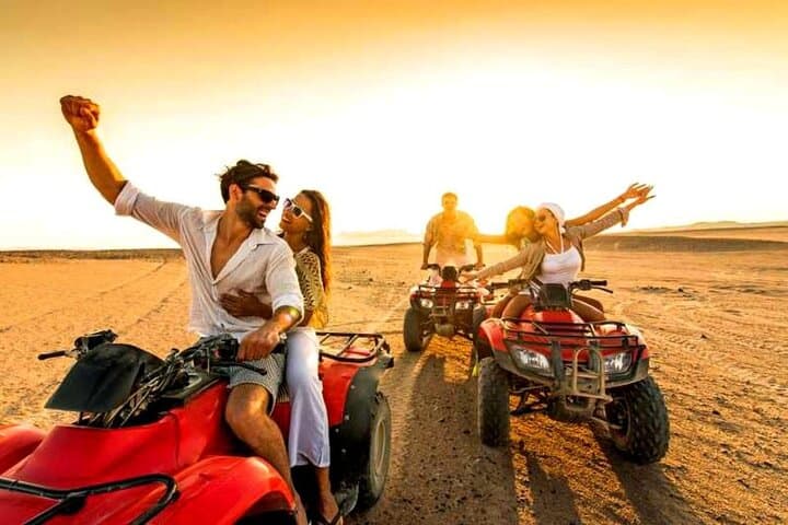Agafay Desert Sunset Quad-Bike Tour from Marrakesh — Berber Camp Dinner & Fire Show photo 1