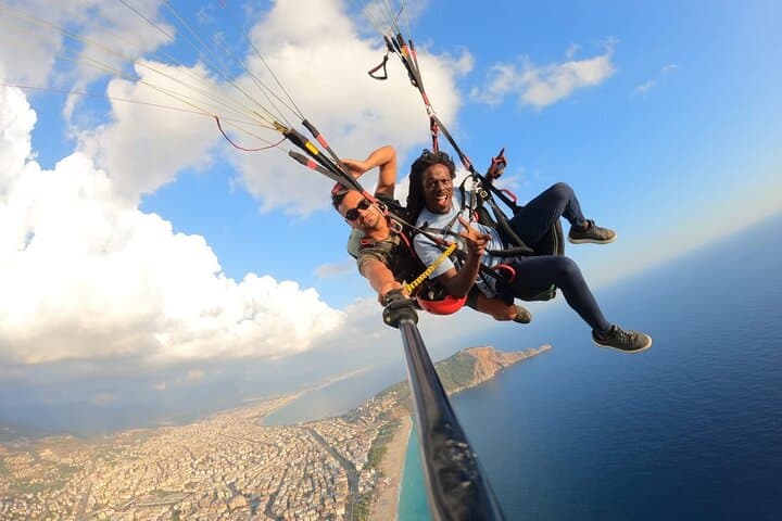 Tandem Paragliding Over Kleopatra Beach — Side to Alanya Soar