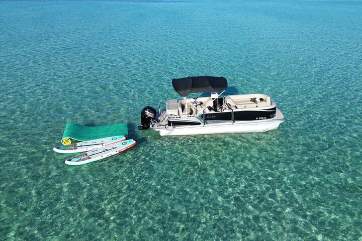 Private Crab Island Charter Destin — Pontoon, Paddleboards & 18ft Lily Pad
